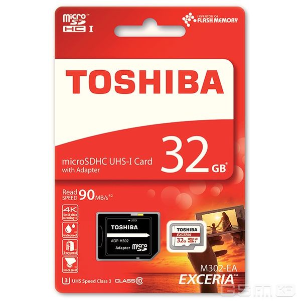 Toshiba 32 GB microSDHC Class 10 UHS-I U3 Exceria + SD adapter THN-M302R0320EA 12238 фото